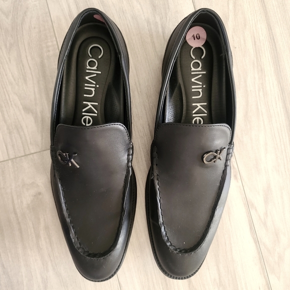 Calvin Klein Other - Calvin Klein Joshua black Leather Slip On Loafers Men’s Size US 10 M (SH1)